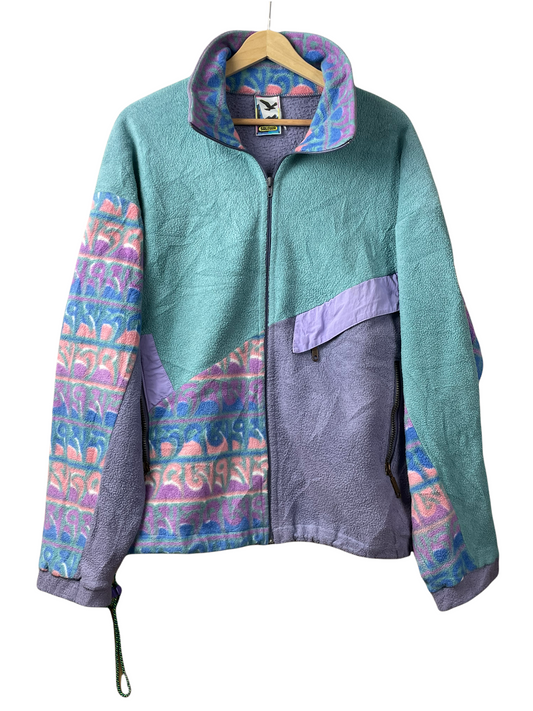 80s Salewa Crazy Fleece Green Purple M