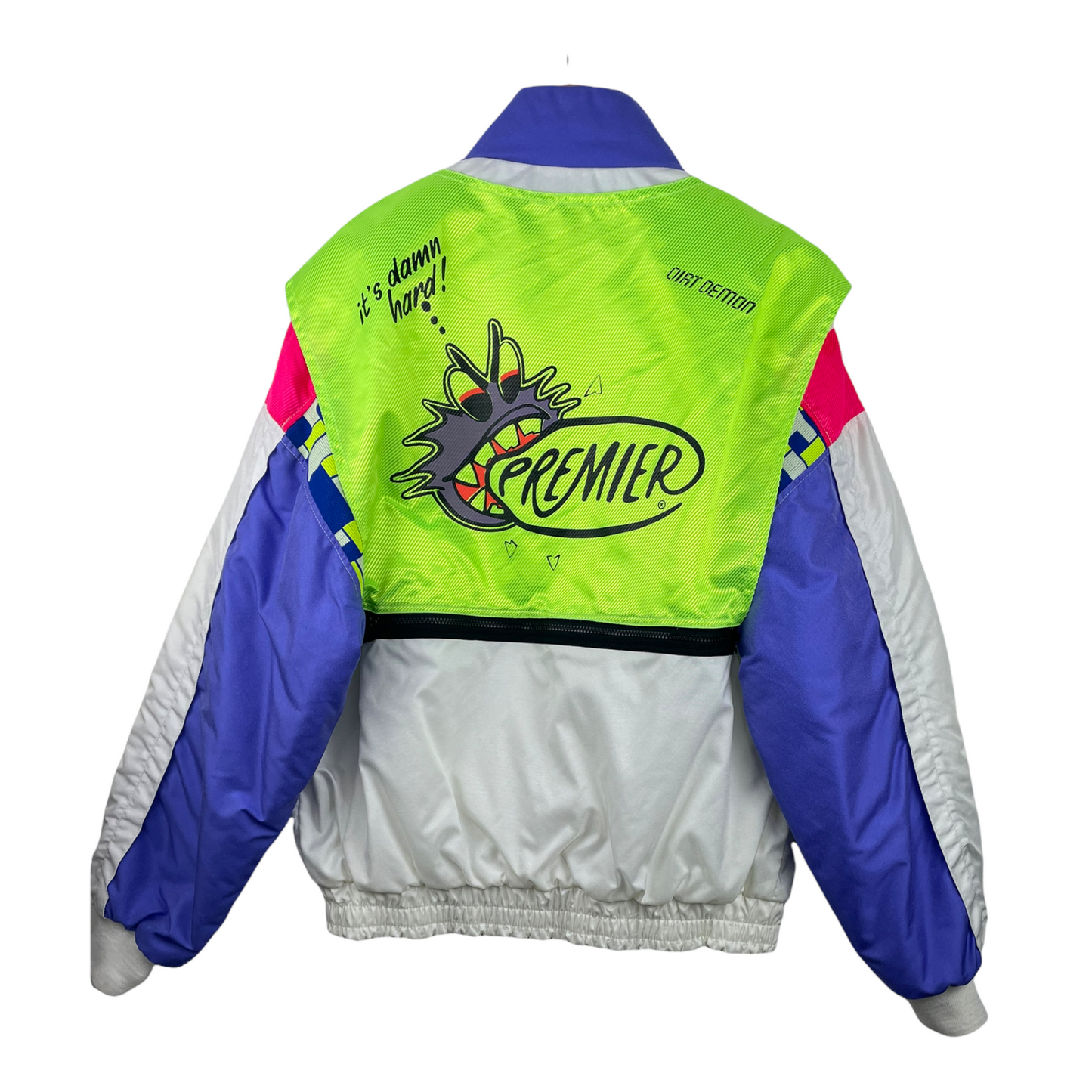 90s Blue Style Premier Dirt Demon Motocross Jacket White Purple M