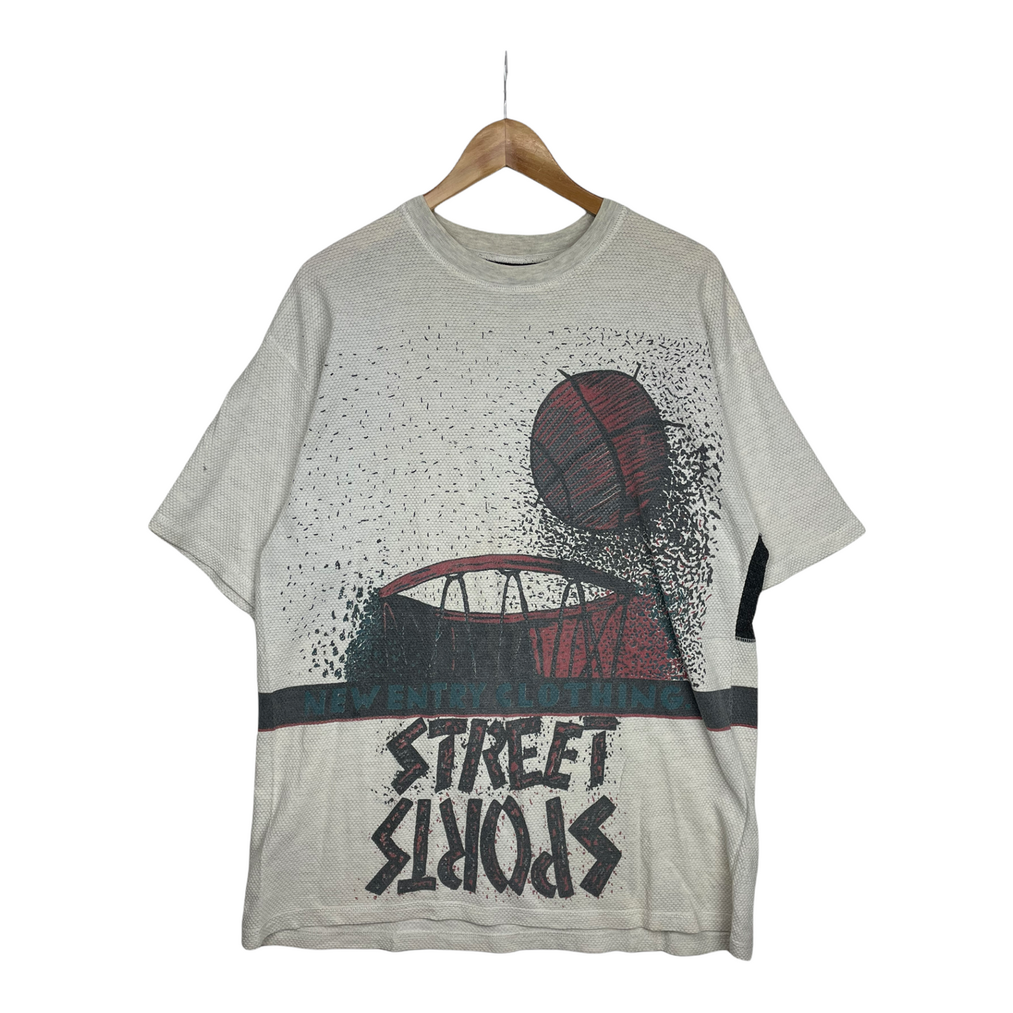 90s Unbranded T-Shirt Street Ball Grey Beige L