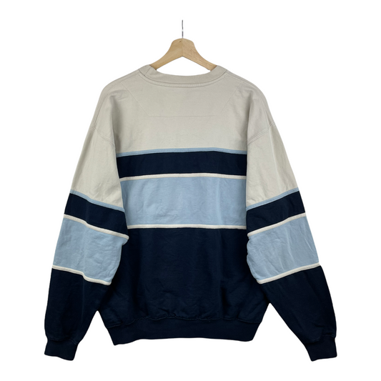 00s Fishbone Sweatshirt Navy Beige XL