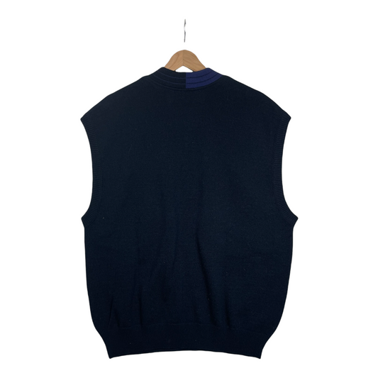 80s Carlo Colucci Knit Vest Navy Blue L