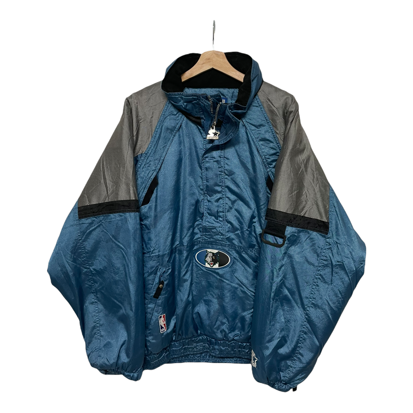 90s Starter Minnesota Timberwolves NBA Jacket Blue Silver L
