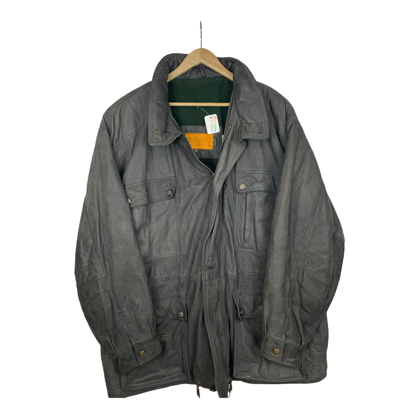 90s Timberland Leather Jacket Black XL