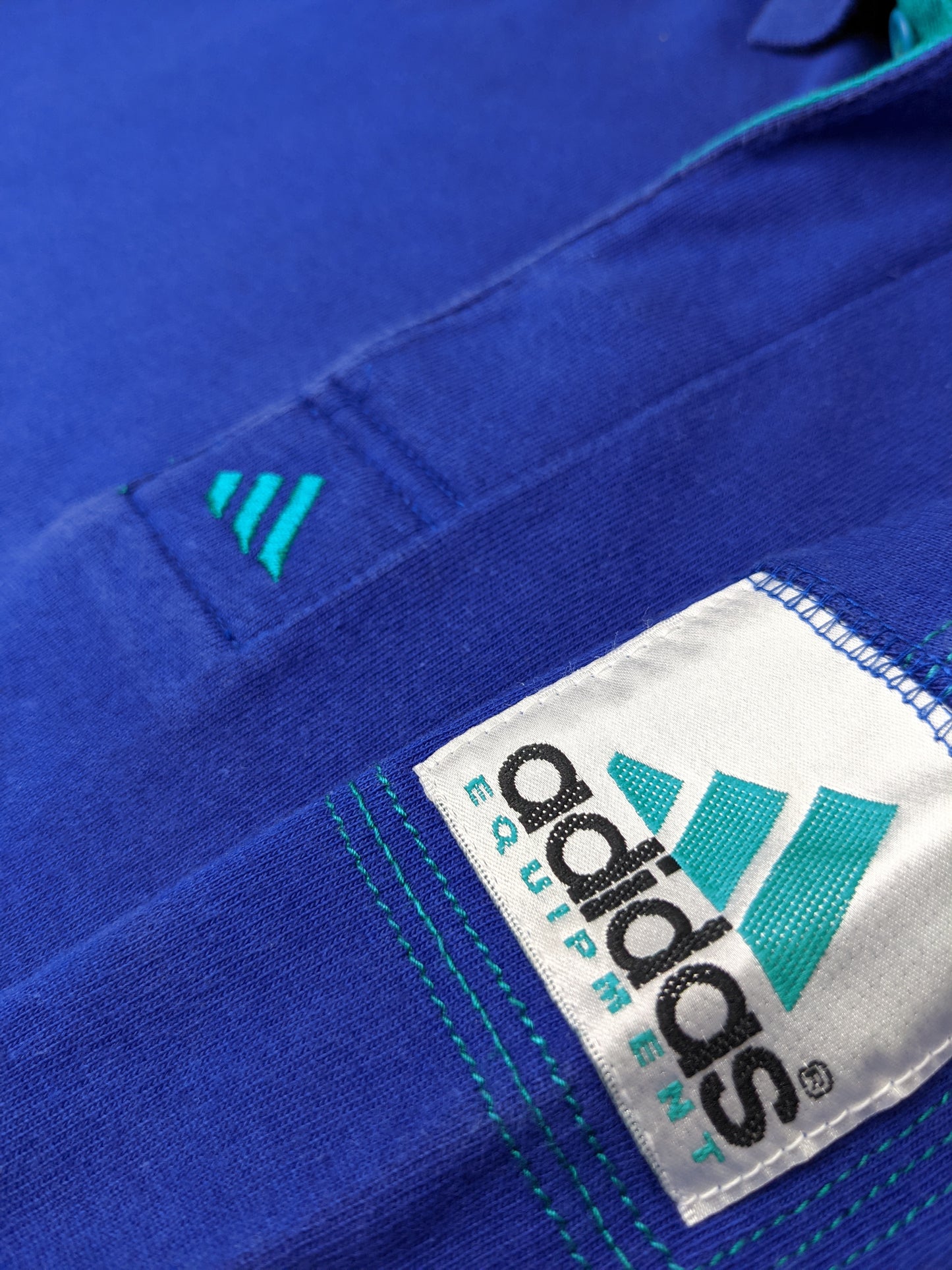 90s Adidas Equipment Polo Blue M/L