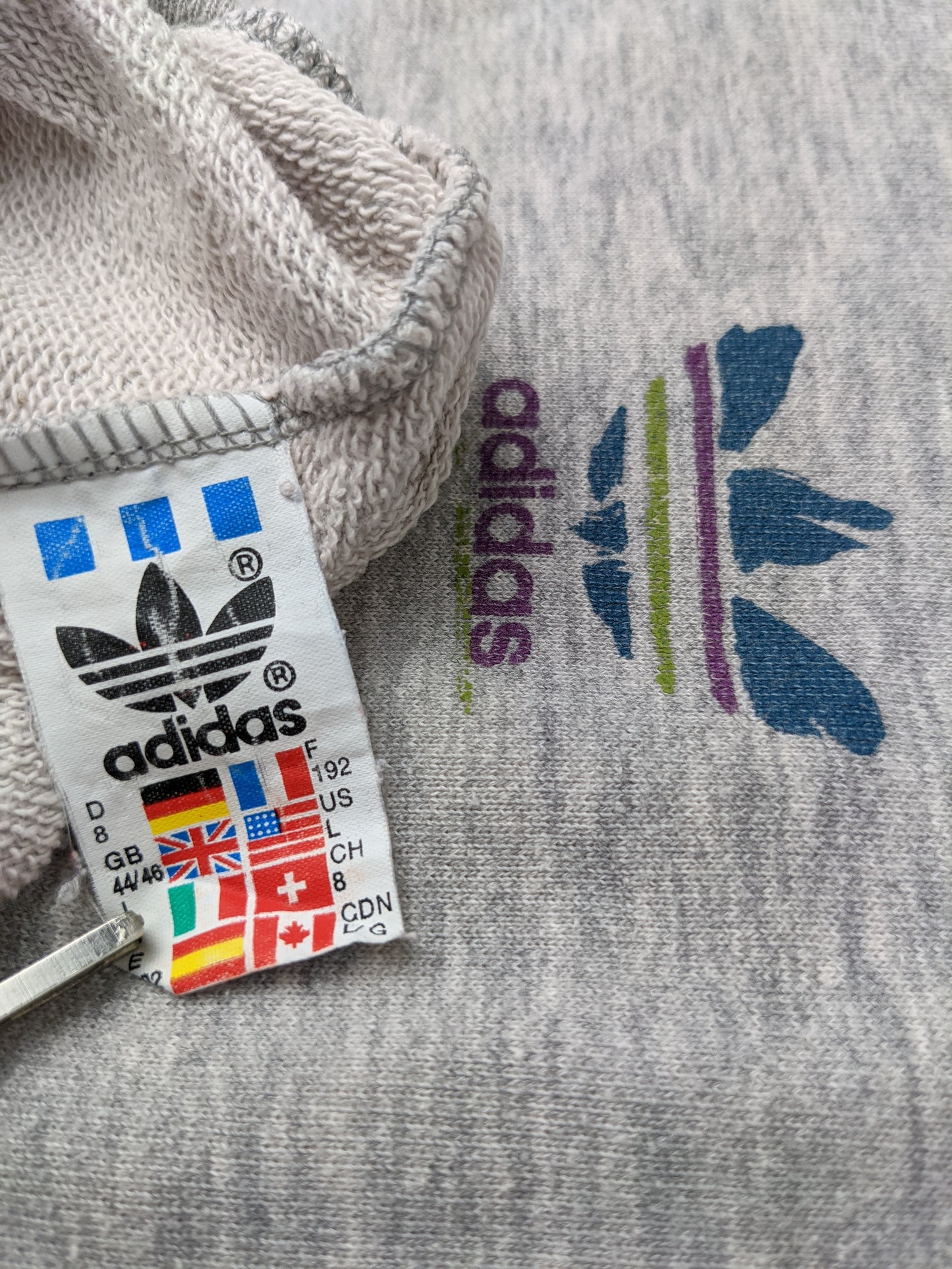 90s Adidas Sweatshirt Grey L/XL