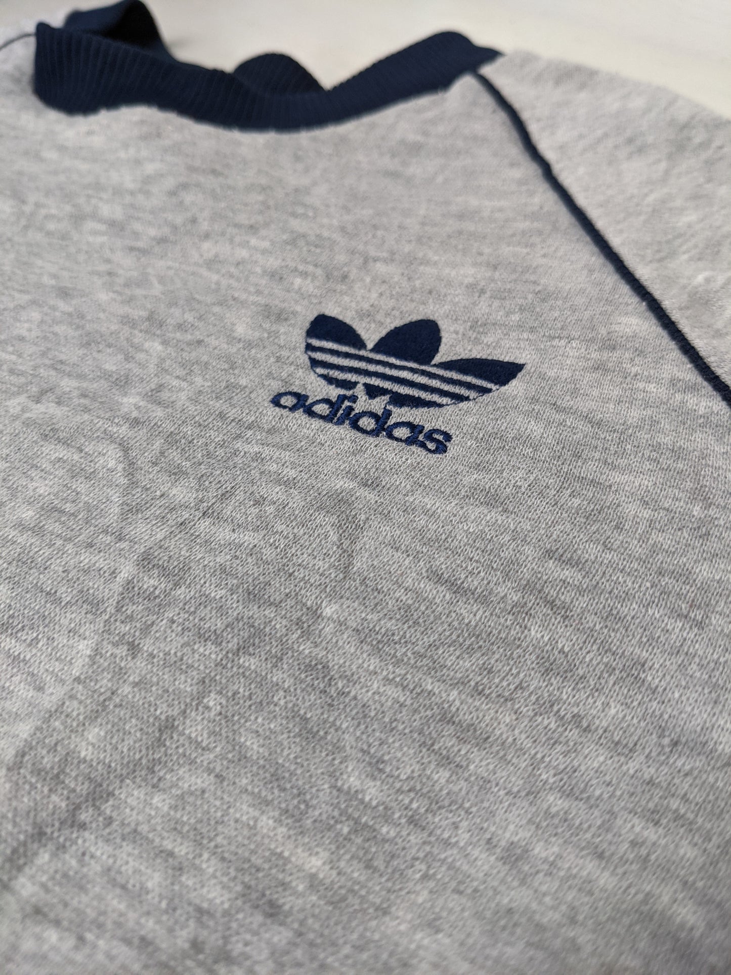 90s Adidas Sweatshirt Grey dark Blue S