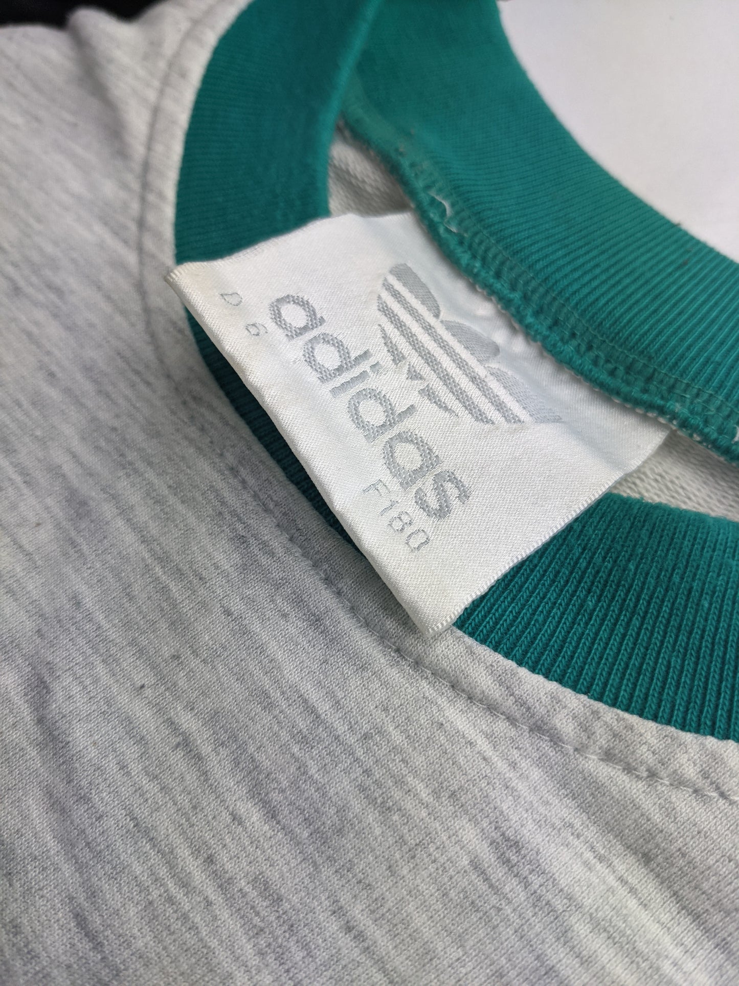 90s Adidas Sweatshirt Green Grey M