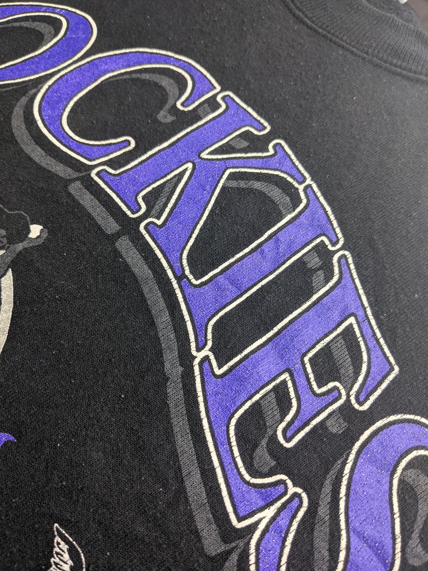 90s Colorado Rockies MLB Hanes Sweatshirt Black