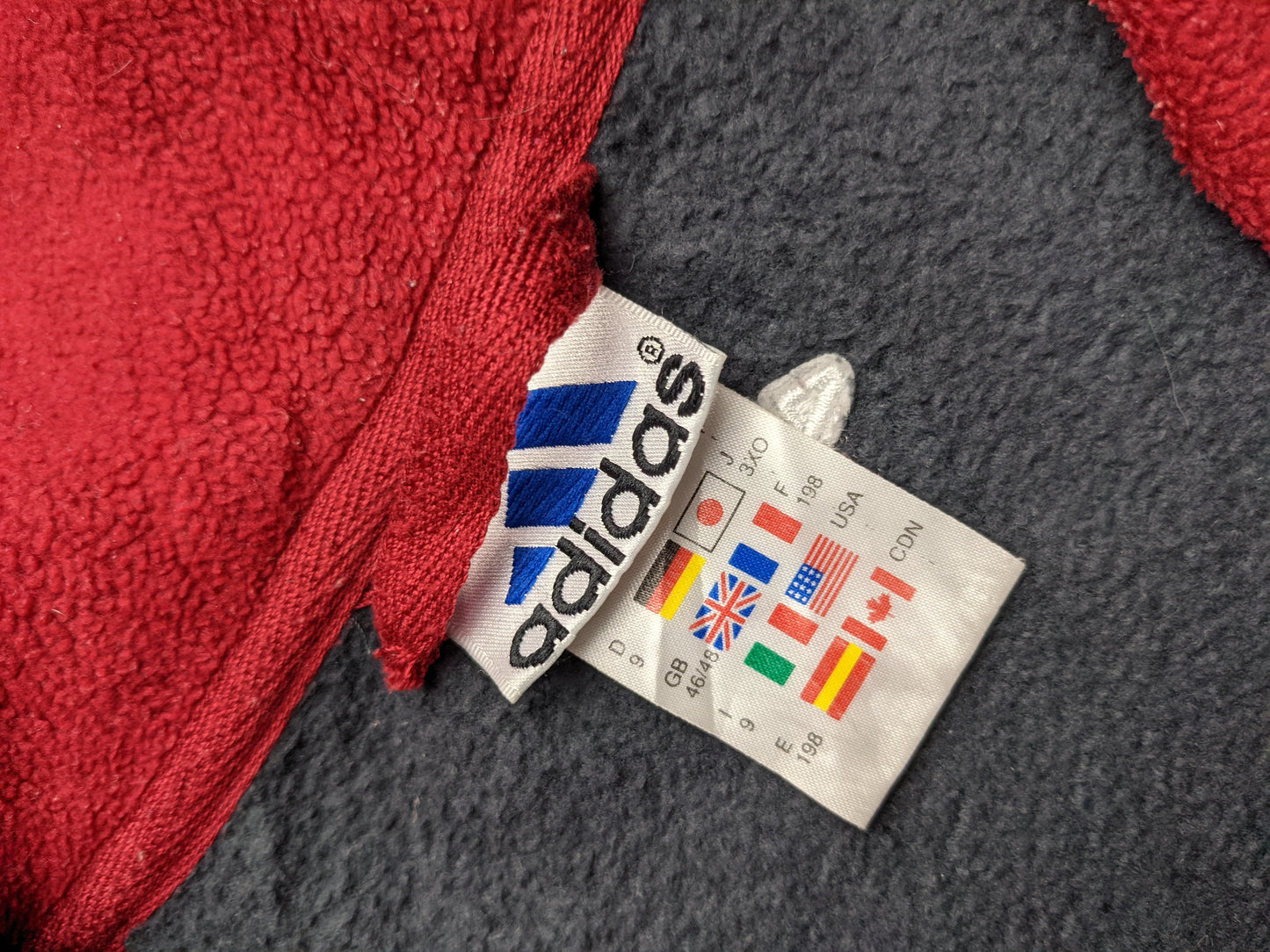 00s Adidas Fleece Grey Red XL