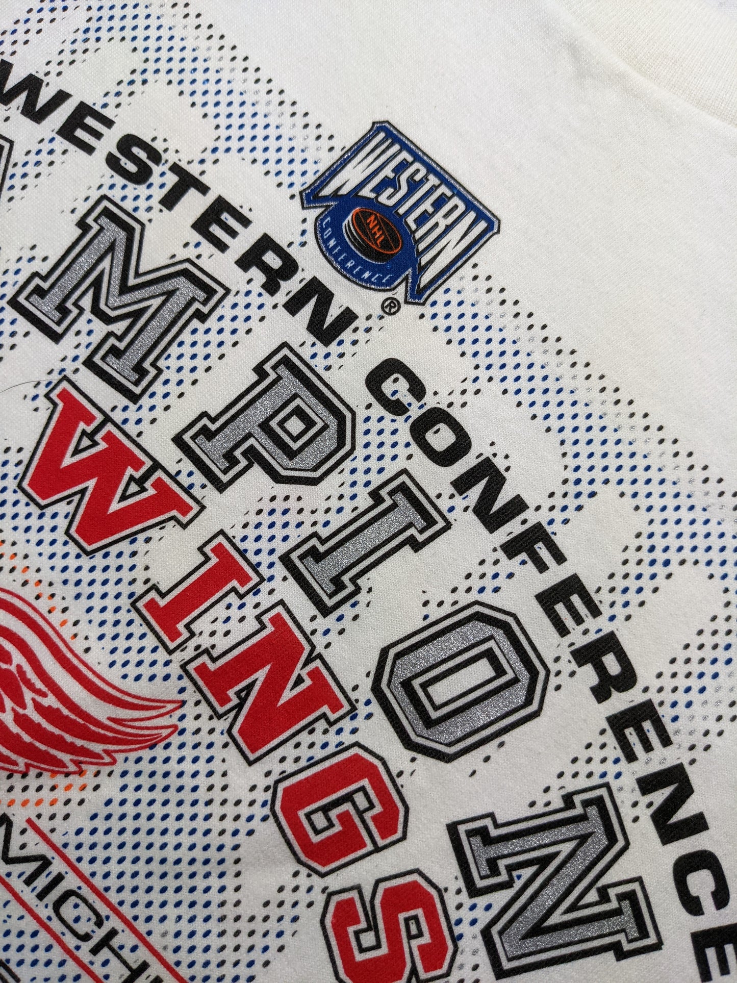 00s Detroit Red Wings NHL LEE Sport T-shirt White