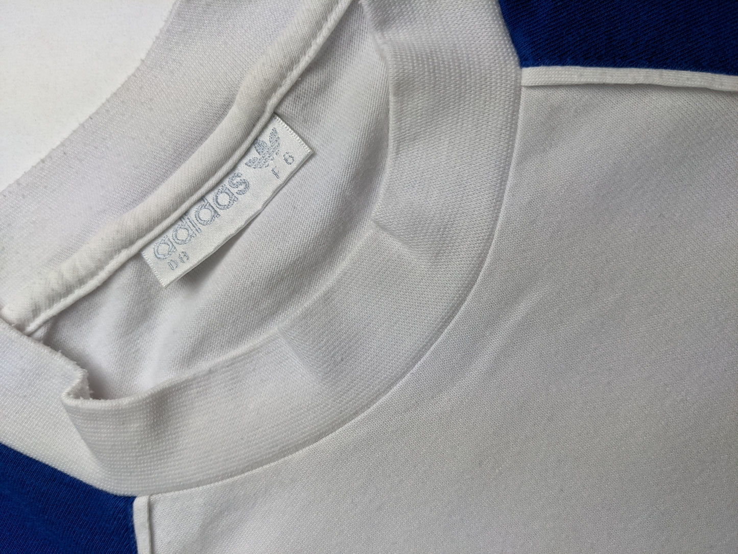 90s Adidas T-Shirt White Blue XL