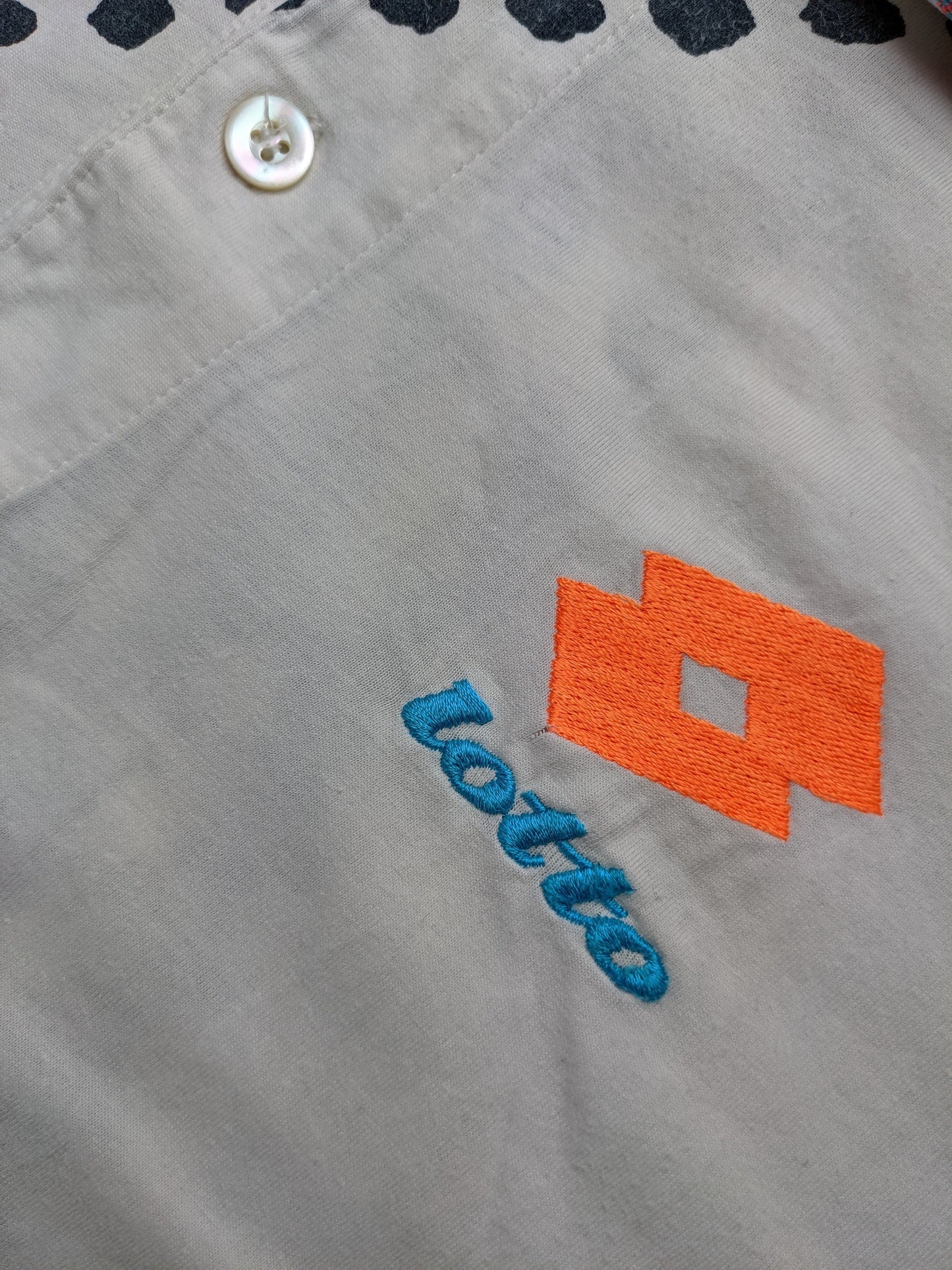 90s Lotto Polo White Orange