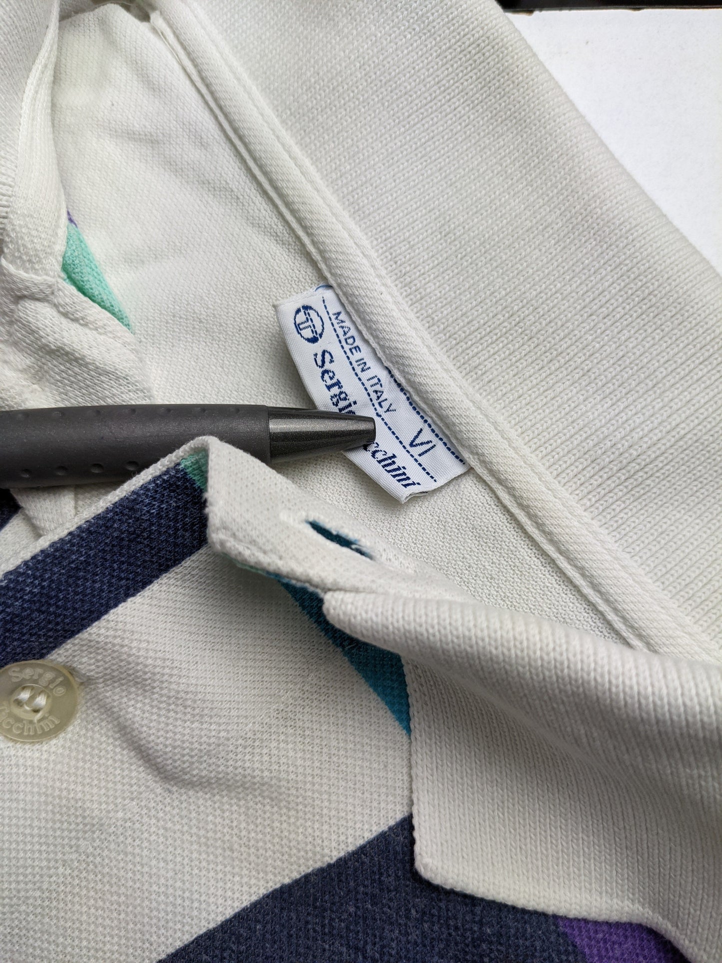 80s Sergio Tacchini Polo White L