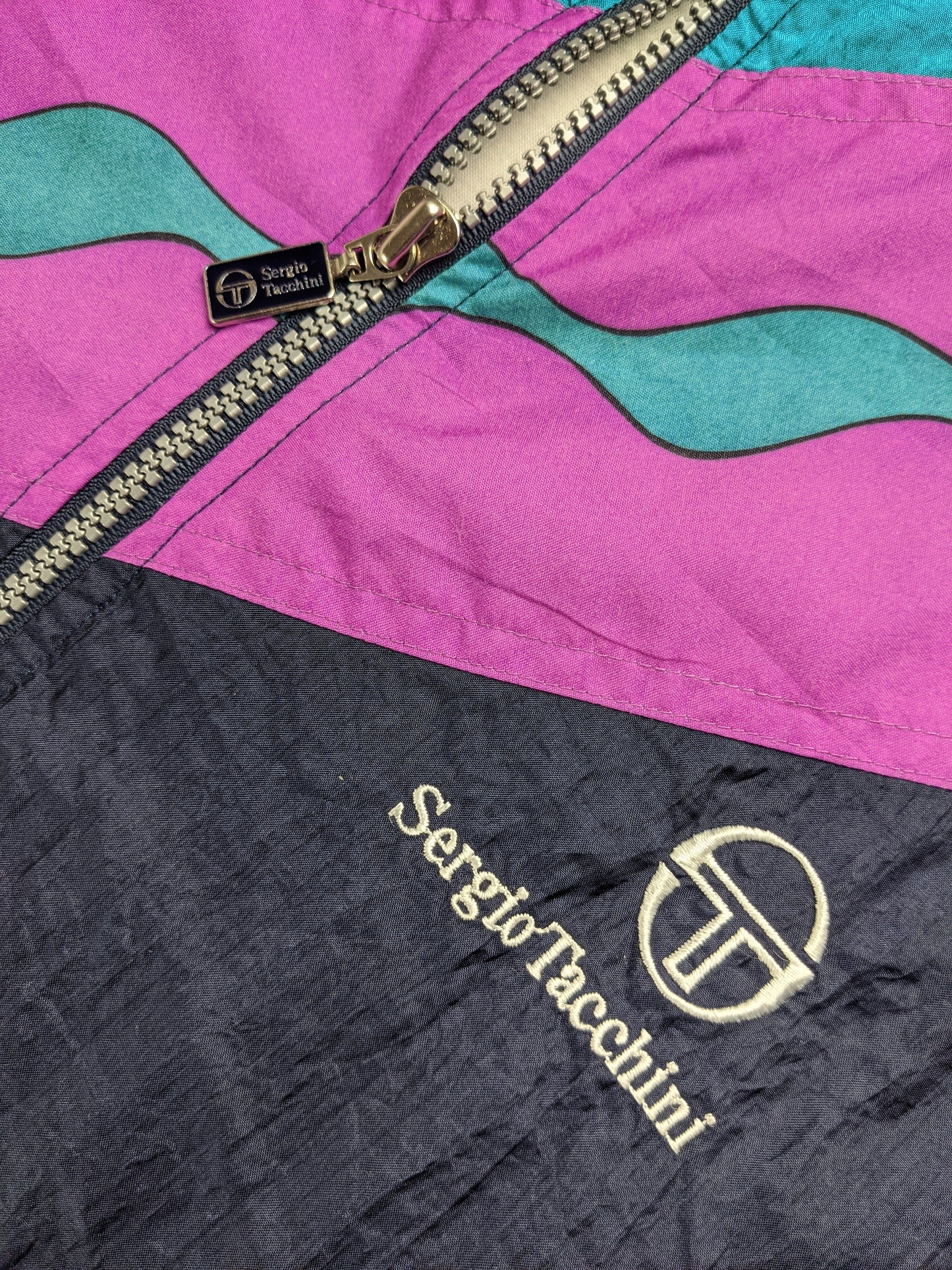 90s Sergio Tacchini Jacket Black Pink XL