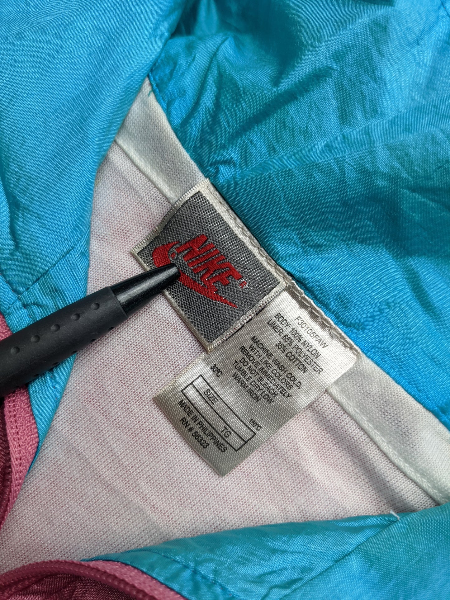 90s Nike Jacket White Pink L