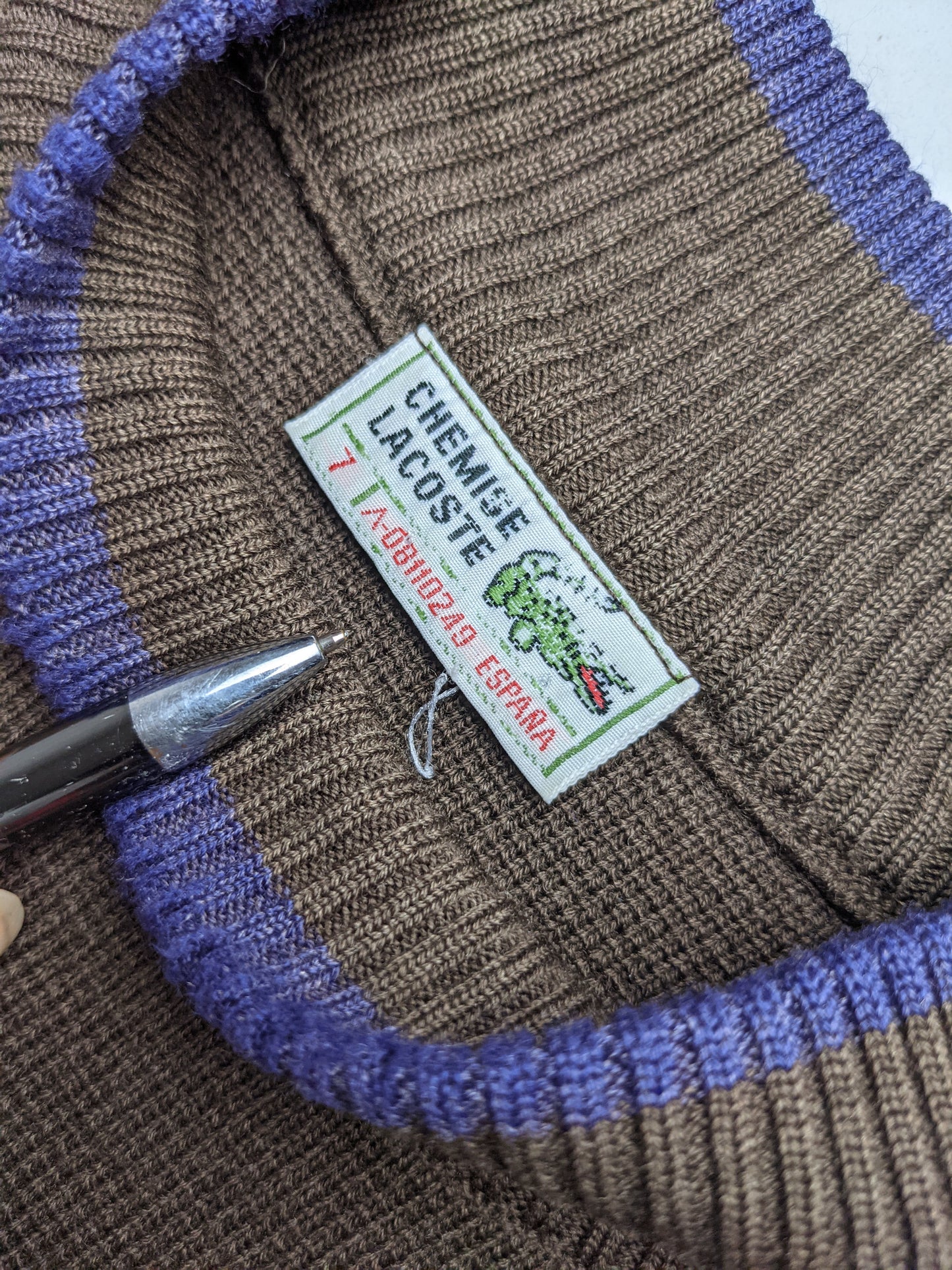 90s Lacoste Nautic Knit Brown M