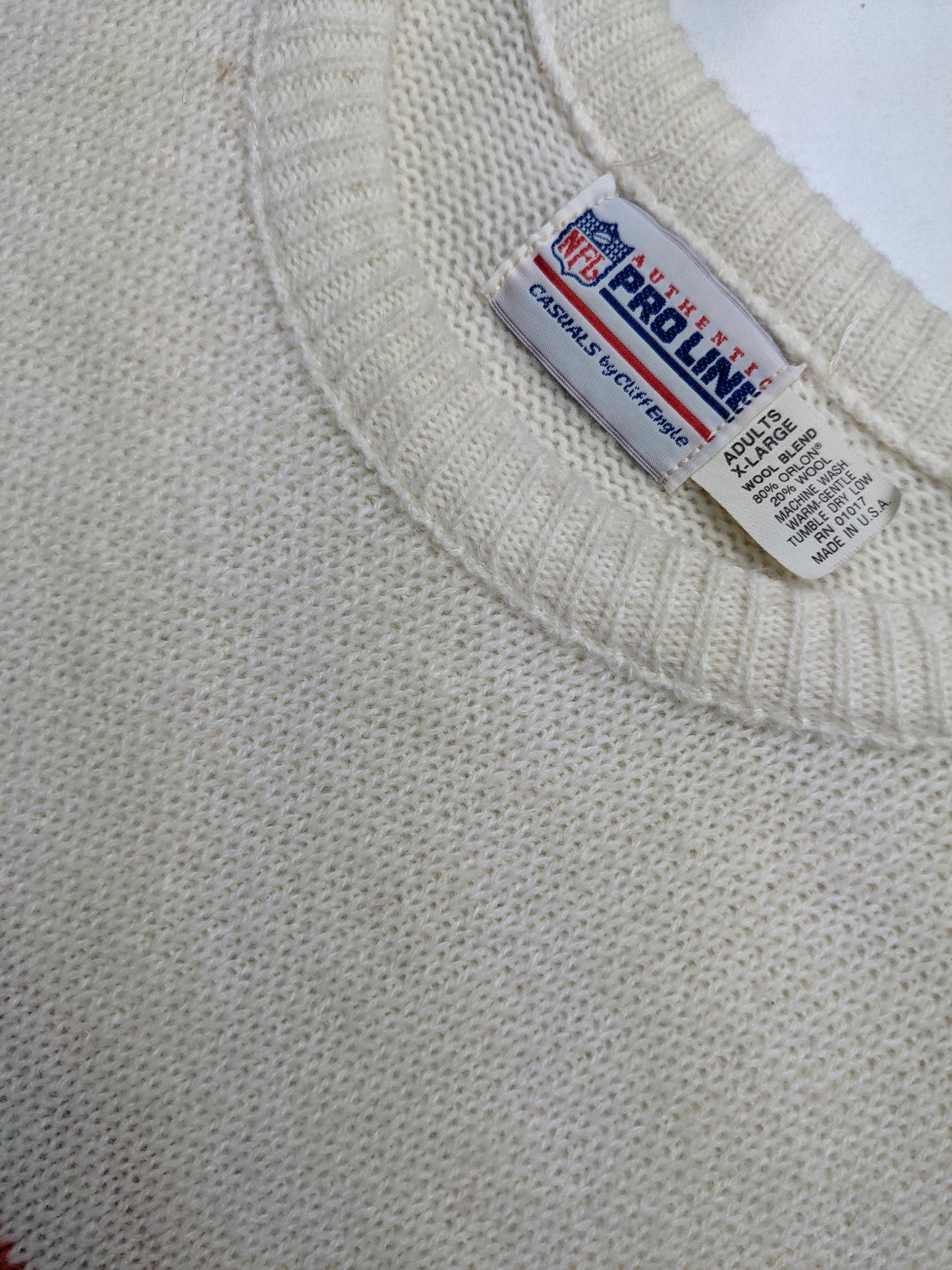 90s Cliff Engle Knit White Navy