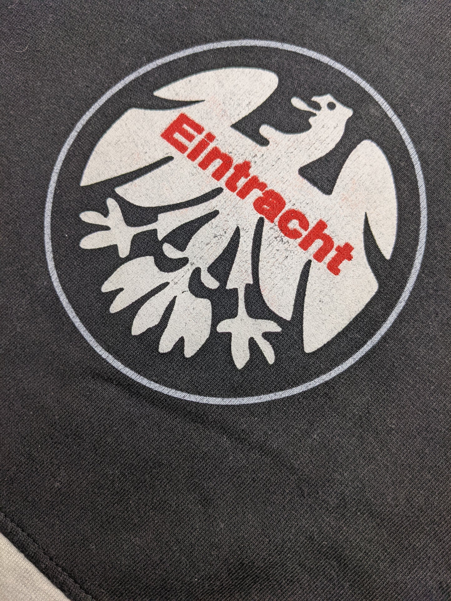 90s Eintracht Frankfurt Bundesliga Universal Athletics Hoodie Black Beige