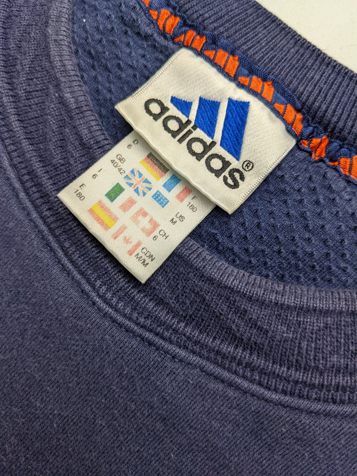 00s Adidas Sweatshirt Navy Orange L