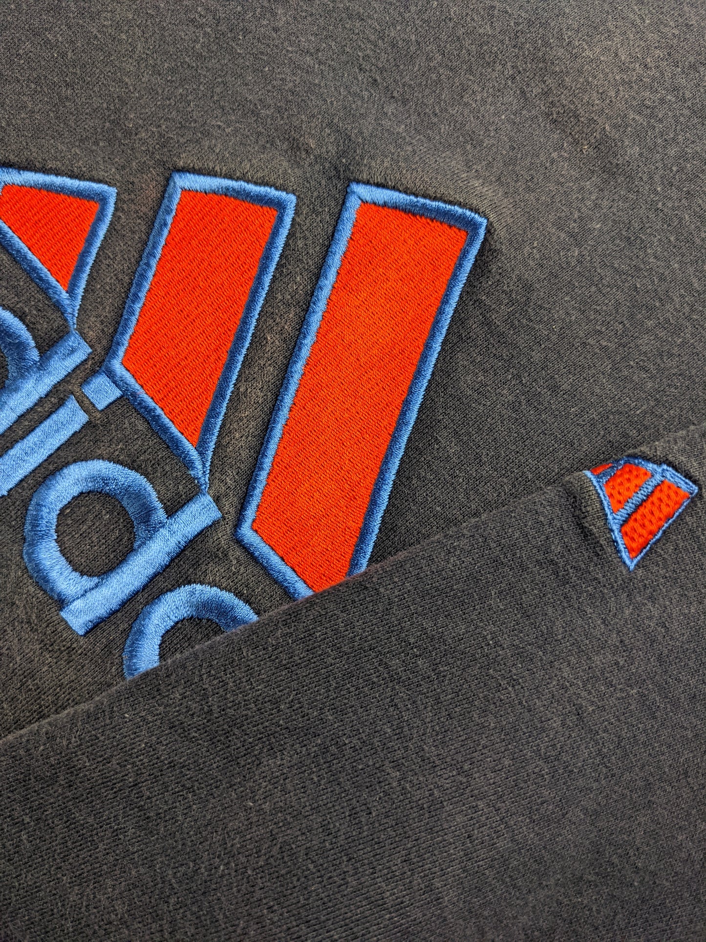 00s Adidas Sweatshirt Navy Orange L