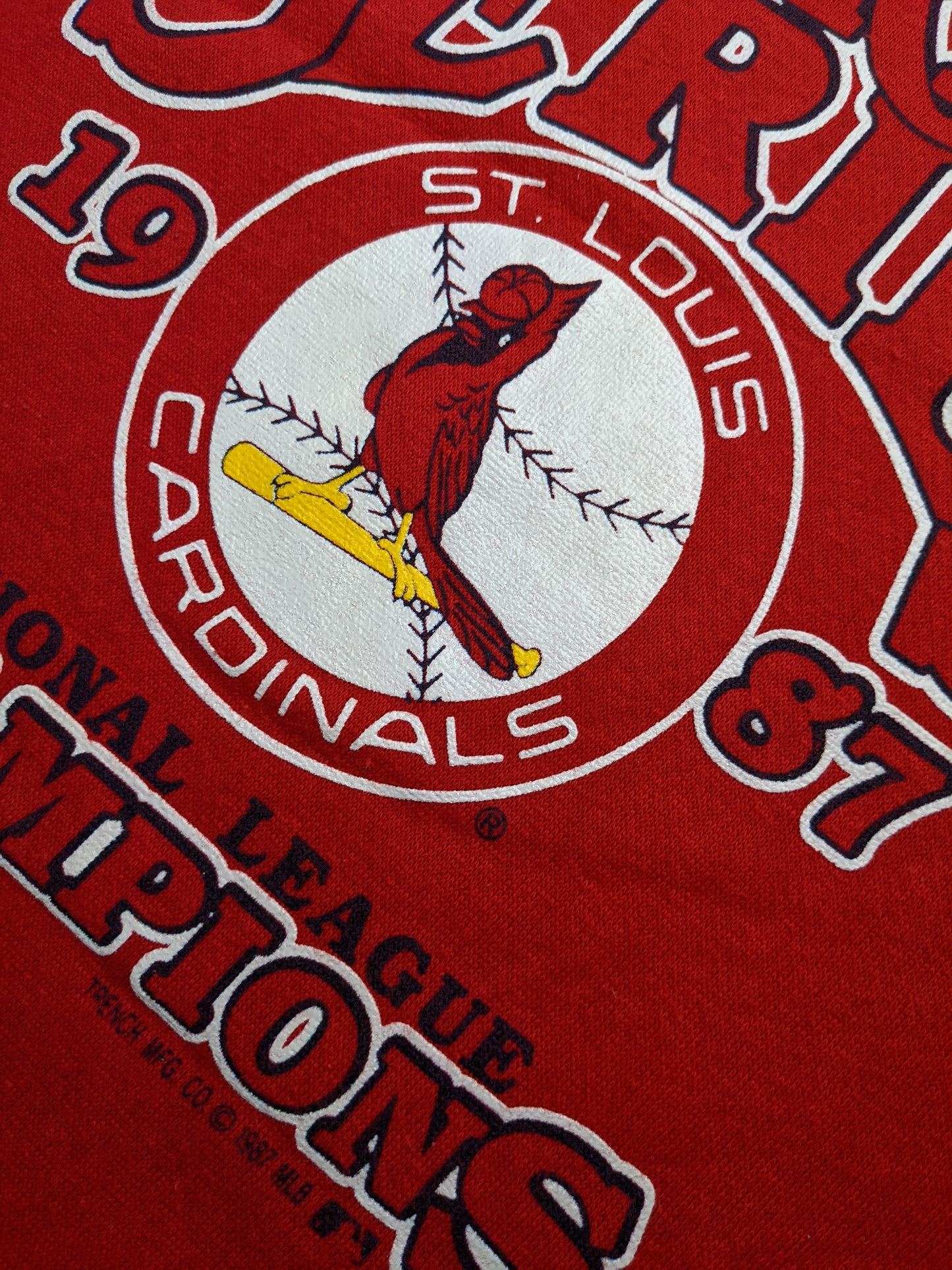 80s St. Louis Cardinals MLB Trench Sweatshirt Red