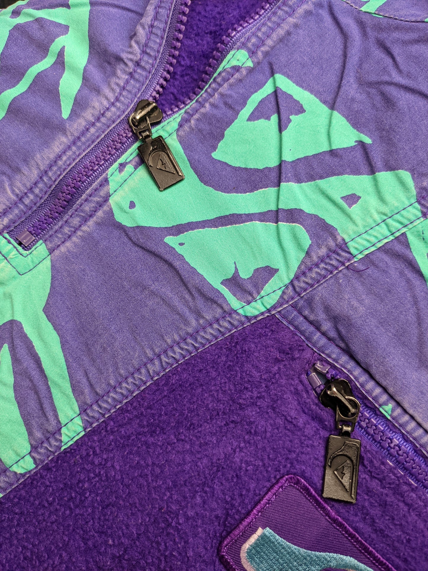 90s Quiksilver Crazy Fleece Purple M