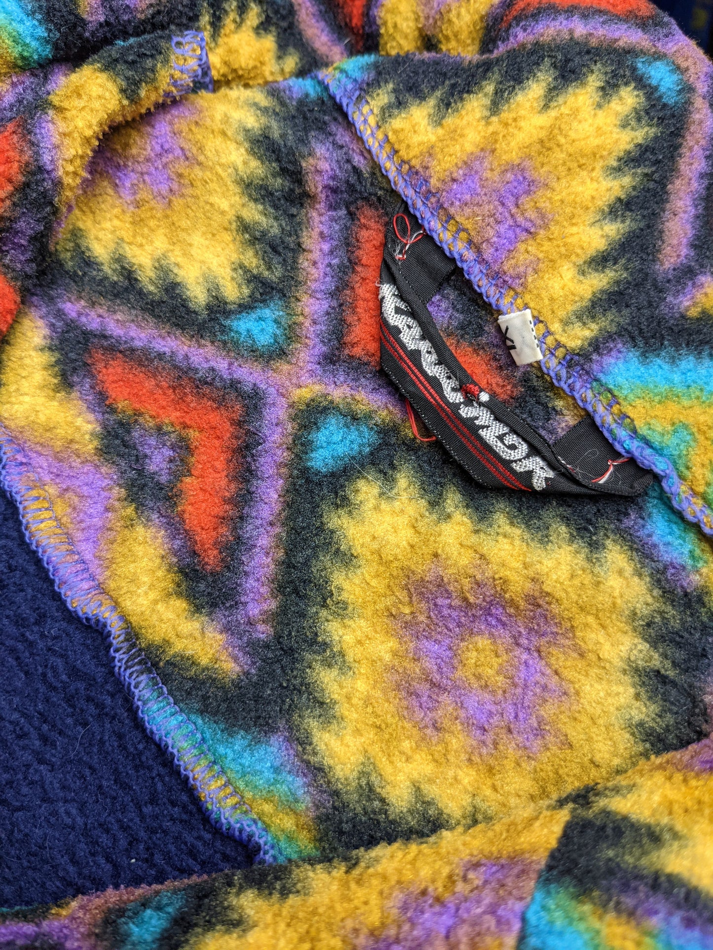 90s Karrimor Crazy Fleece Black Purple XL