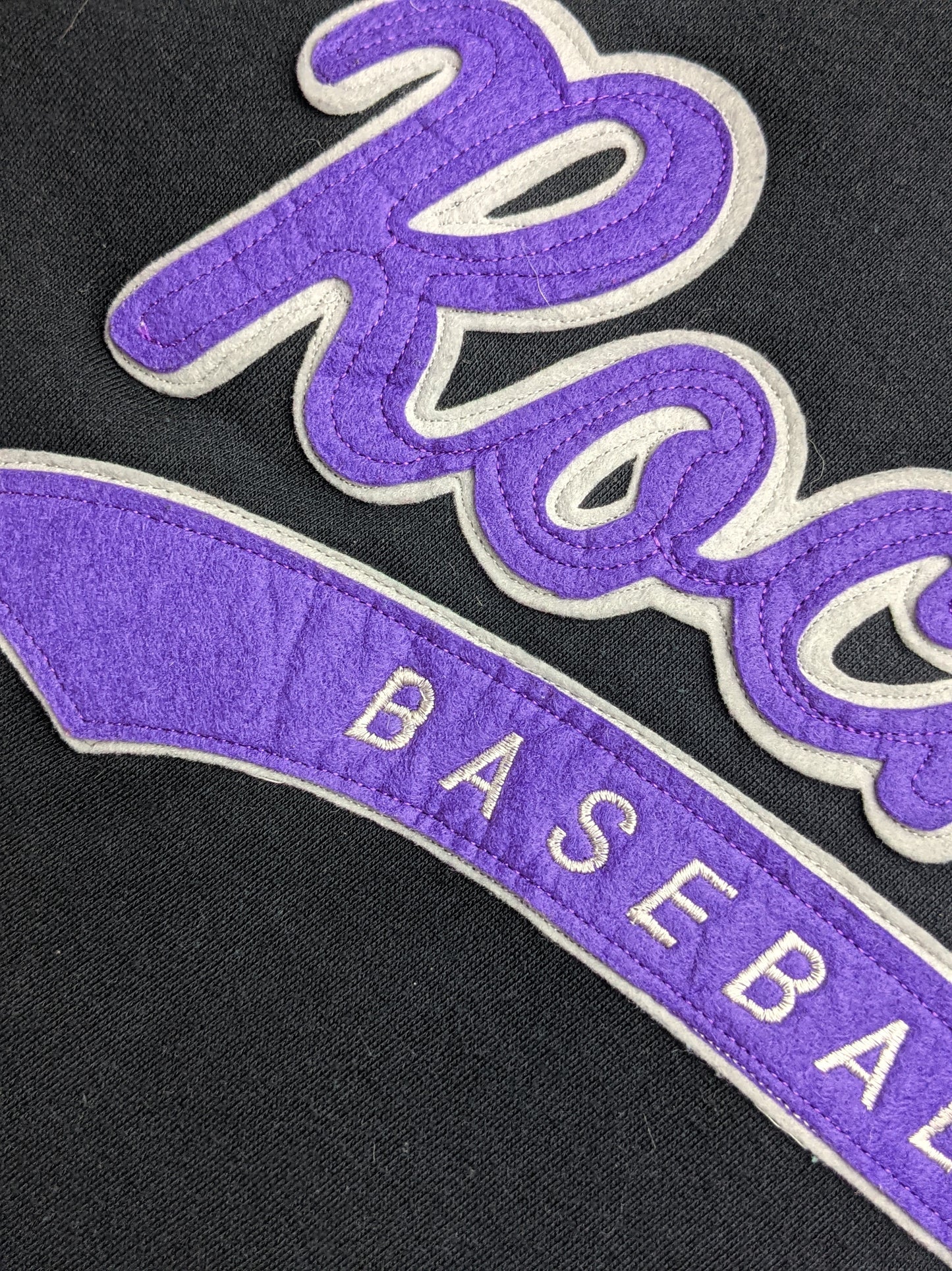 90s Colorado Rockies MLB Starter Hoodie Black Purple L