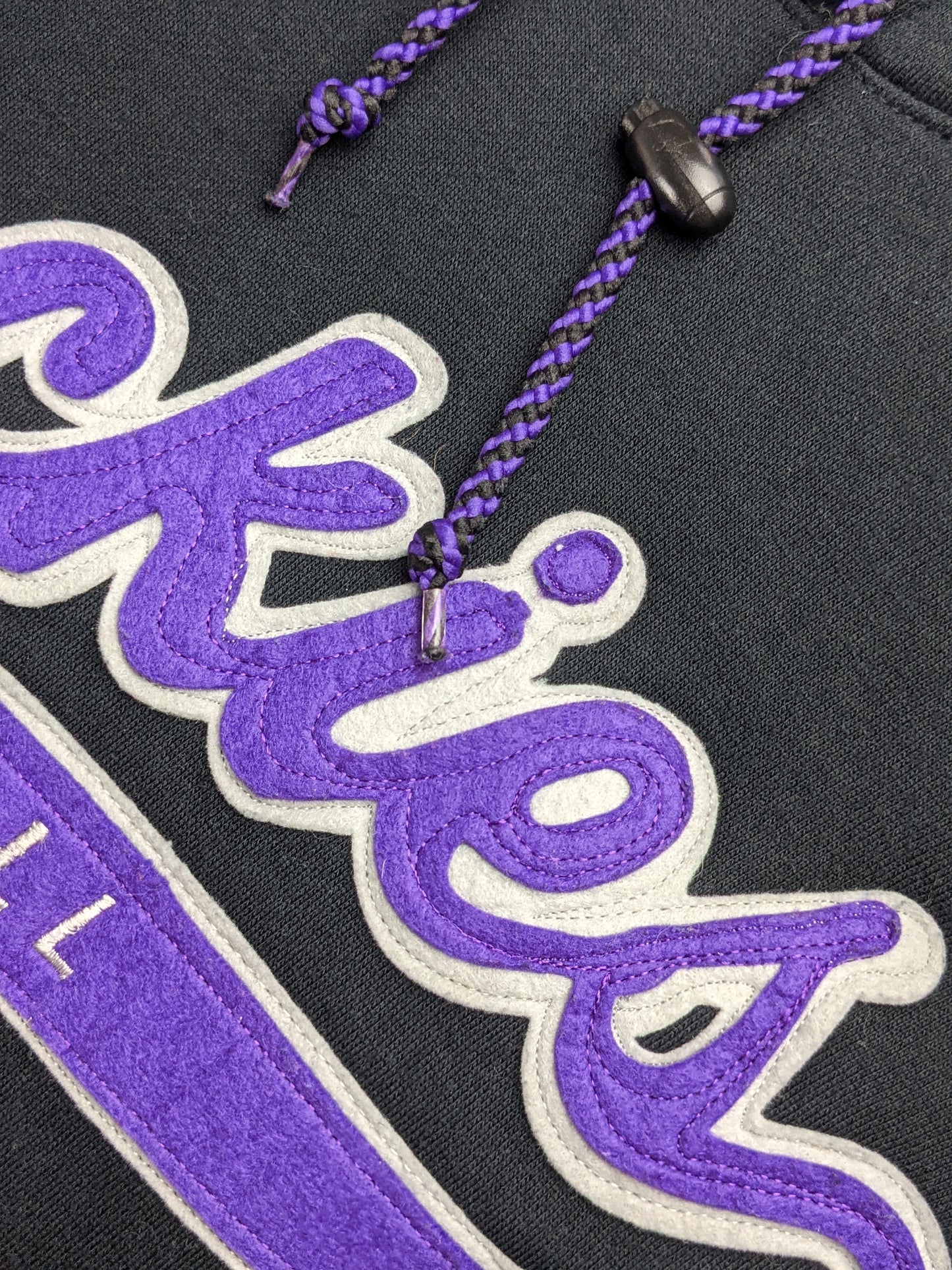 90s Colorado Rockies MLB Starter Hoodie Black Purple L