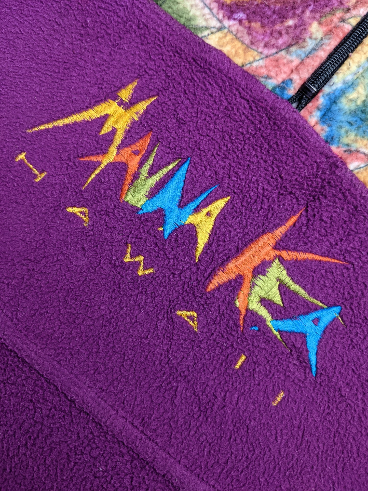 90s Mauna Kea Crazy Fleece Purple Pink L