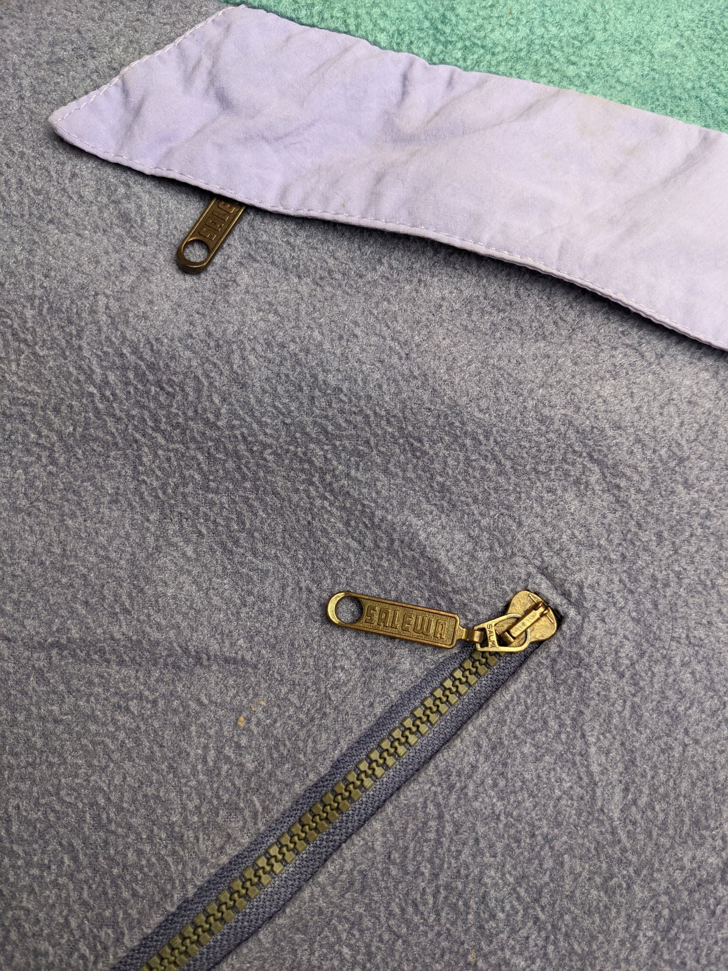 80s Salewa Crazy Fleece Green Purple M