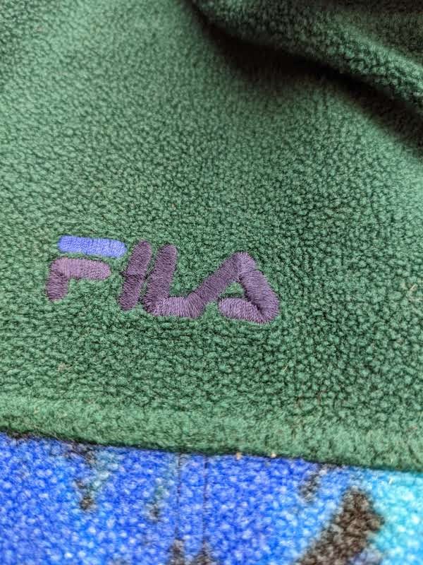 90s Fila Ski Italia Crazy Fleece Green Blue XL/XXL