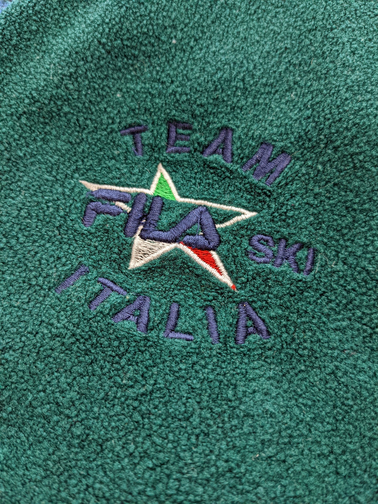 90s Fila Ski Italia Crazy Fleece Green Blue XL/XXL