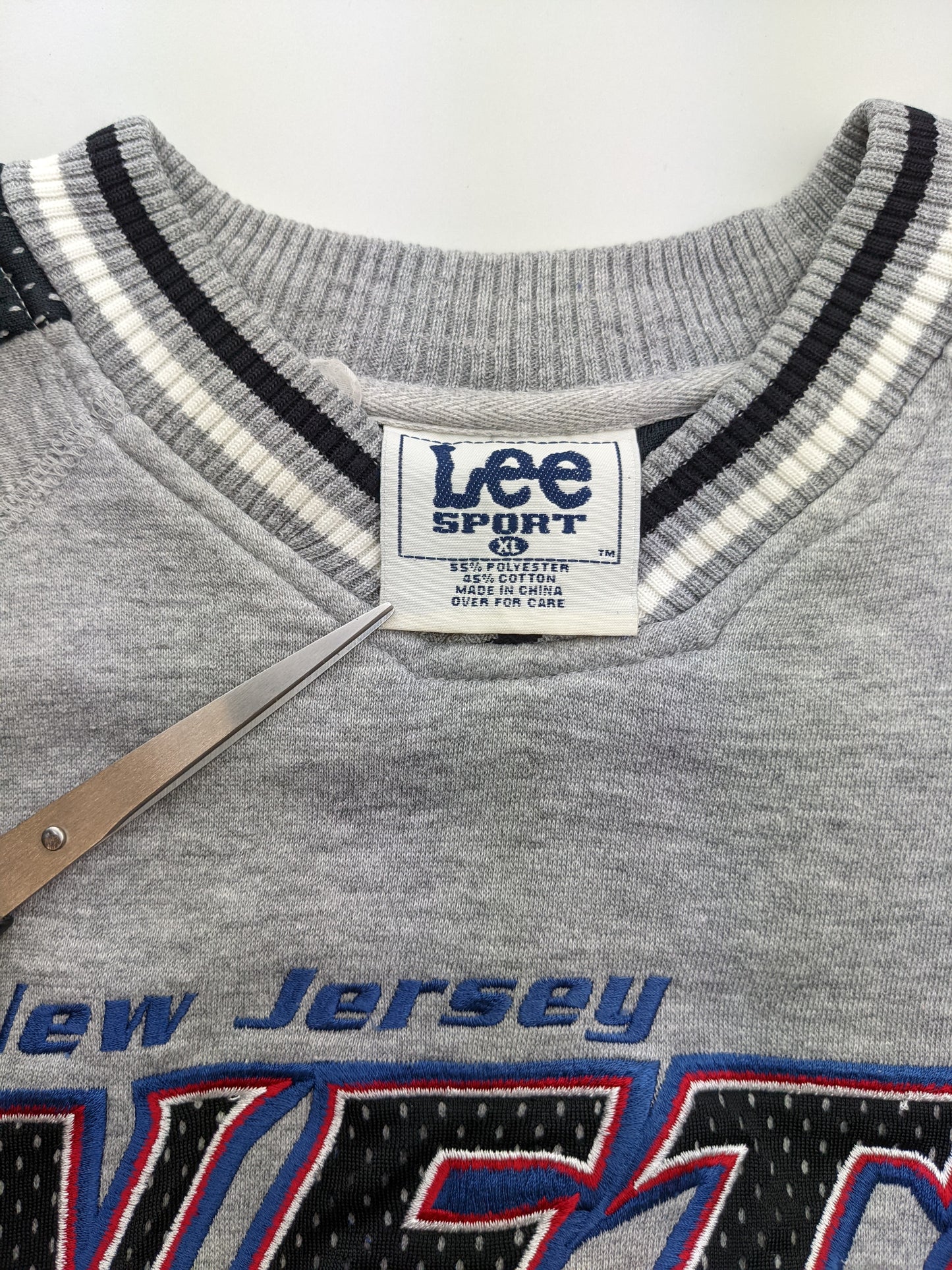 90s New Jersey Nets Lee Sport Sweatshirt Grey XL