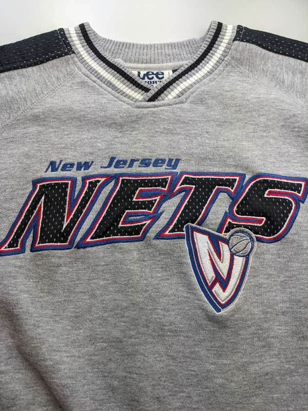 90s New Jersey Nets Lee Sport Sweatshirt Grey XL