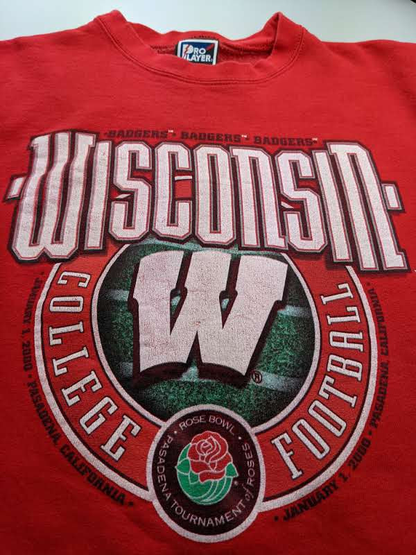 90s Wisconsin Badgers Pro Player Sweatshirt Red XL/L