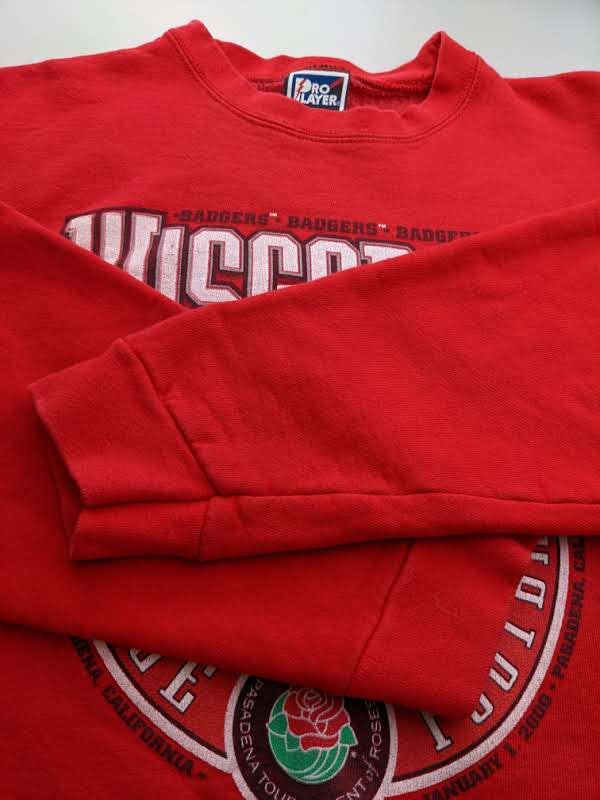 90s Wisconsin Badgers Pro Player Sweatshirt Red XL/L