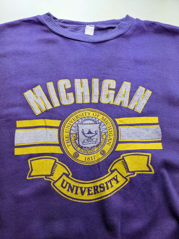 90s Michigan University NCAA Sweatshirt Purple M
