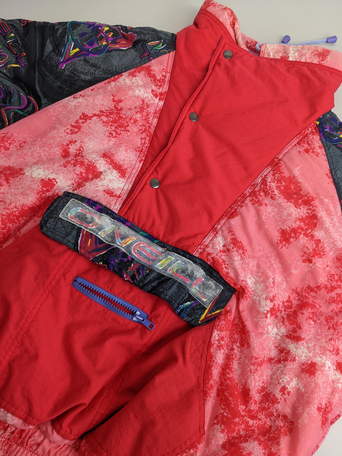 90s O`Neill Jacket Red Black S/M
