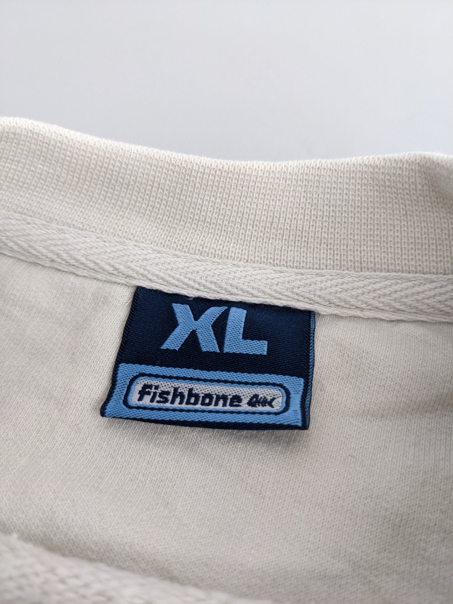00s Fishbone Sweatshirt Navy Beige XL
