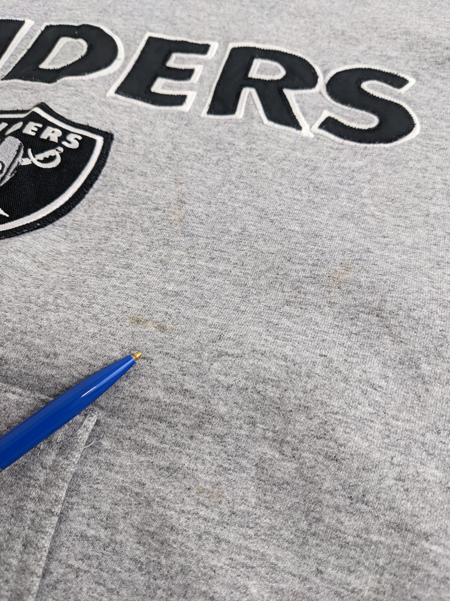 00s Majestic Oakland Raiders NFL Hoodie Grey XL