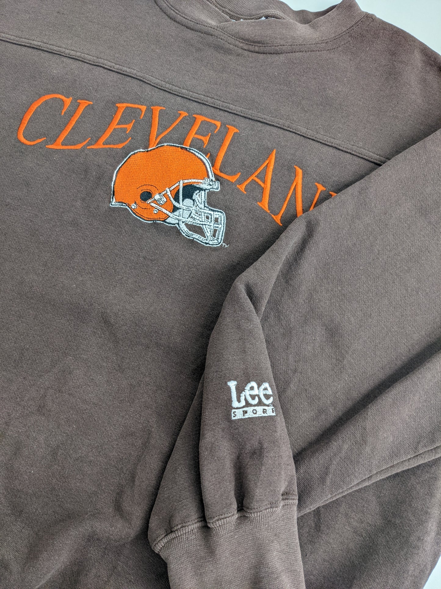 90s Lee Sport Cleveland Browns NFL Sweatshirt Brown L
