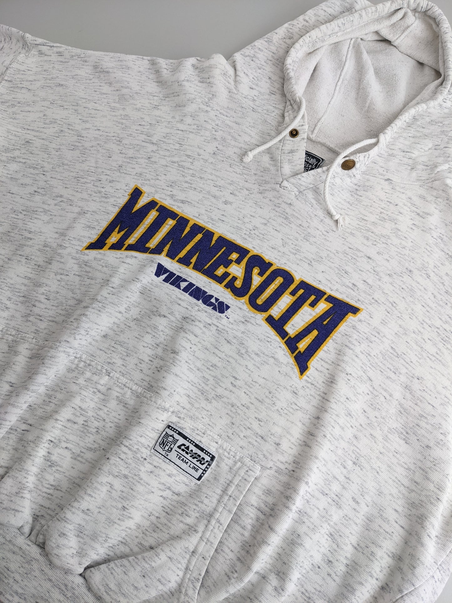 90s Campri Teamline Minnesota Vikings NFL Hoodie Grey Pink L
