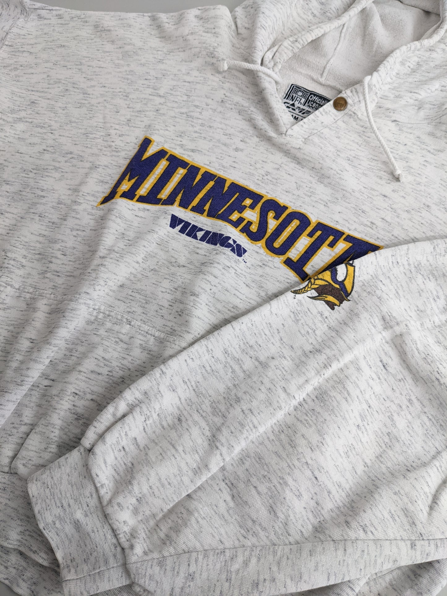 90s Campri Teamline Minnesota Vikings NFL Hoodie Grey Pink L