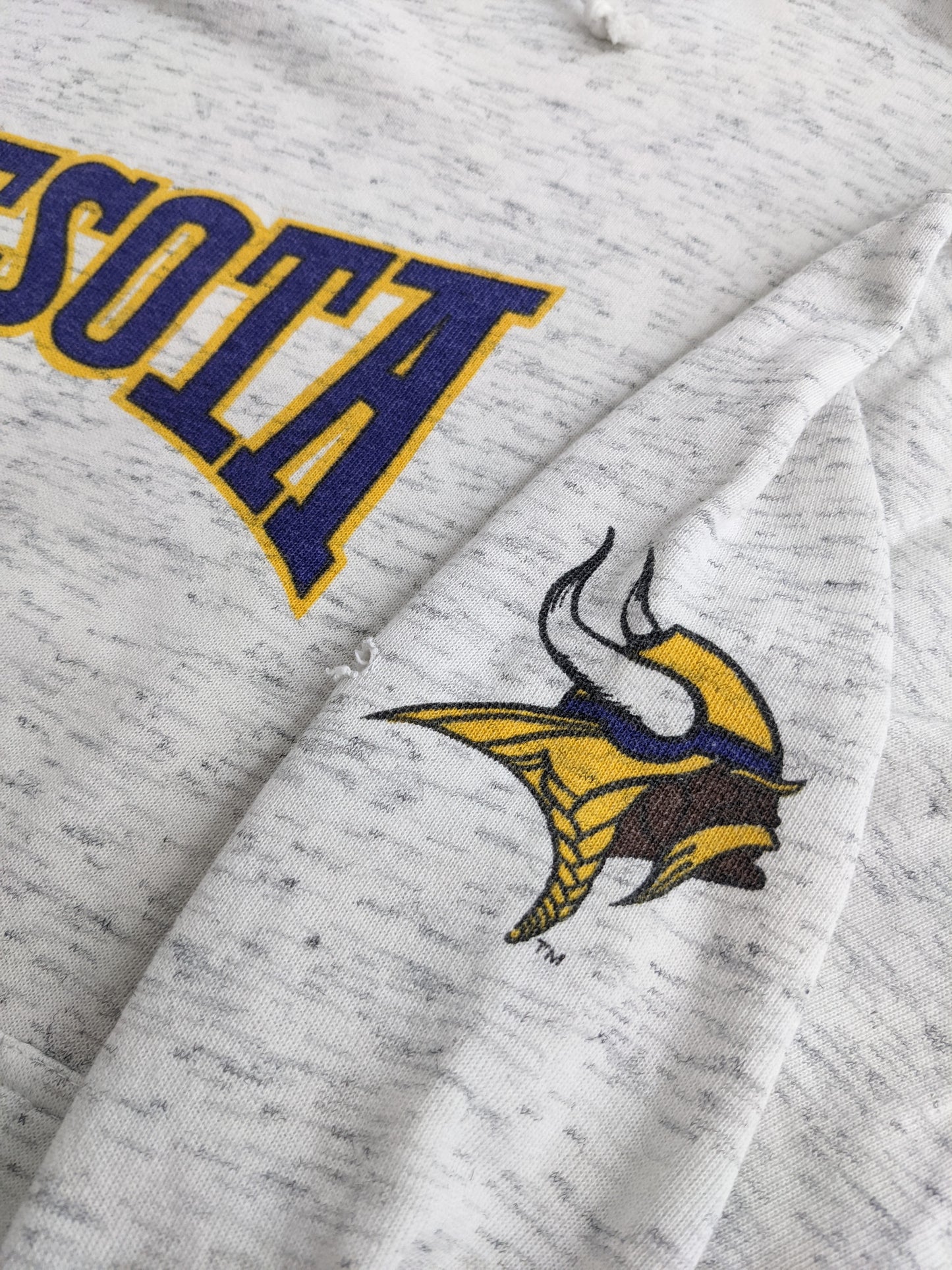 90s Campri Teamline Minnesota Vikings NFL Hoodie Grey Pink L