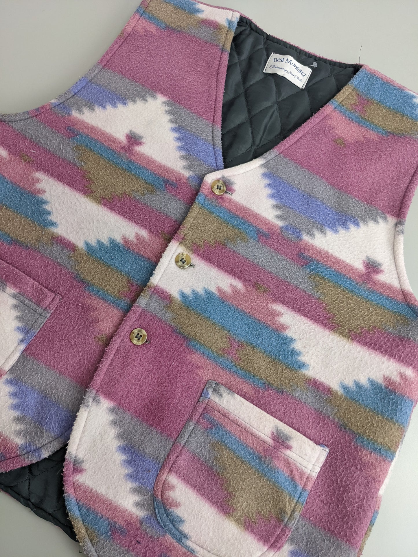 90s Best Montana Fleece Vest Pink M/L