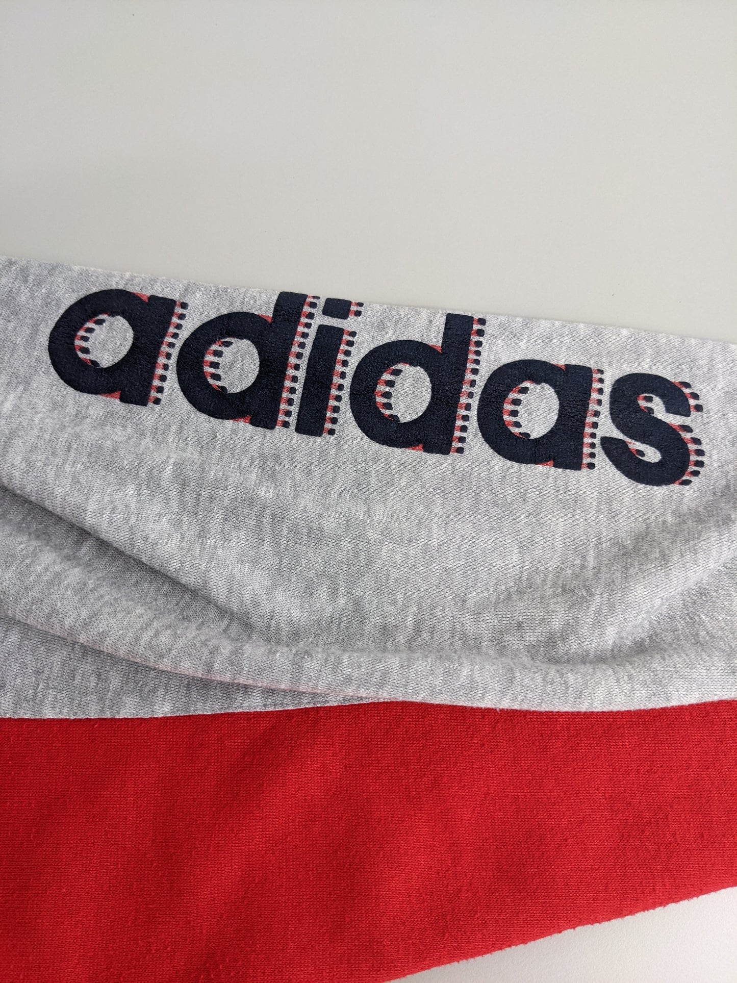 90s Adidas Sweatshirt Grey Red M