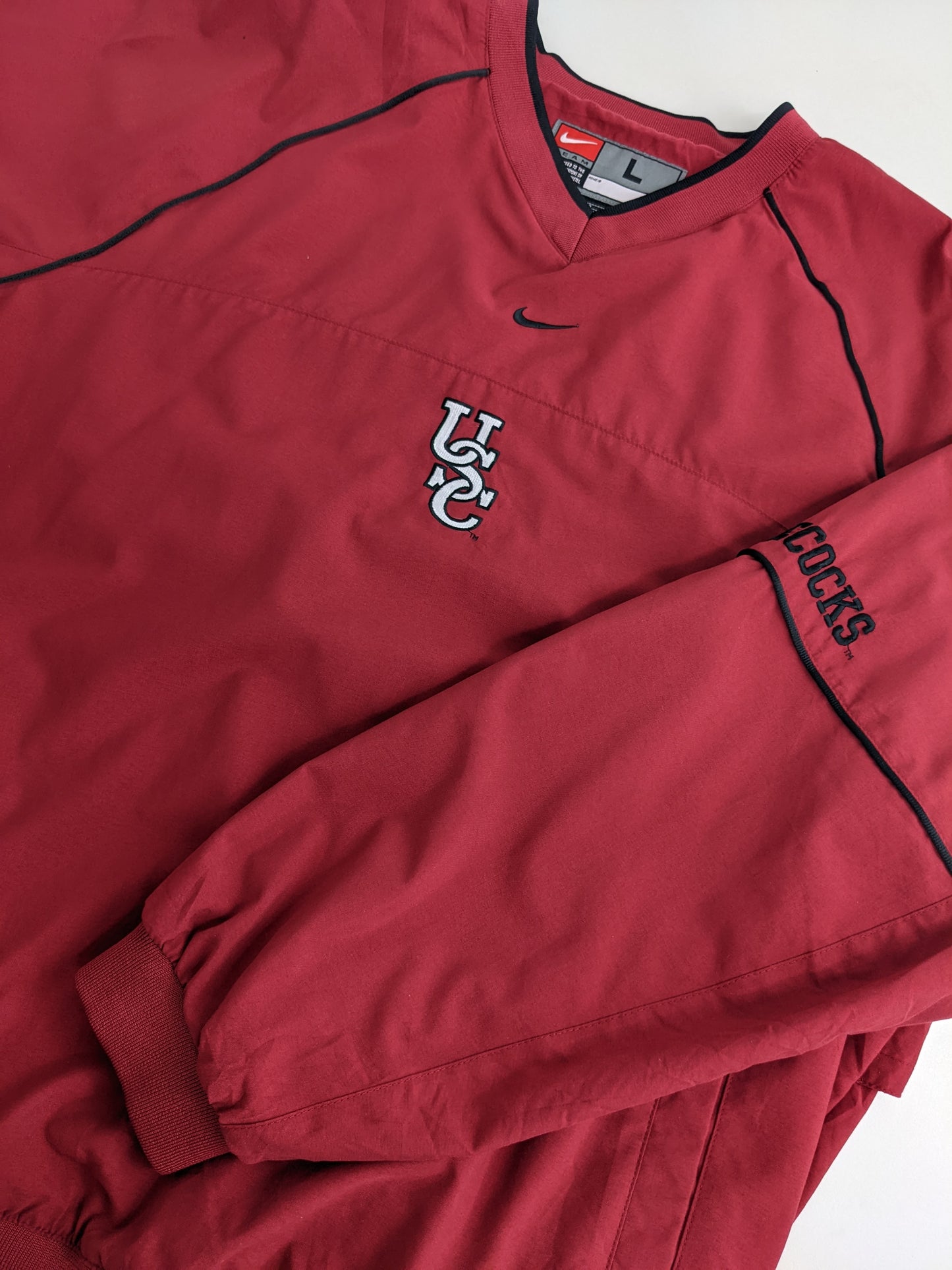 90s Nike Team University of South Carolina Gamecocks NCAA Pullover Red L