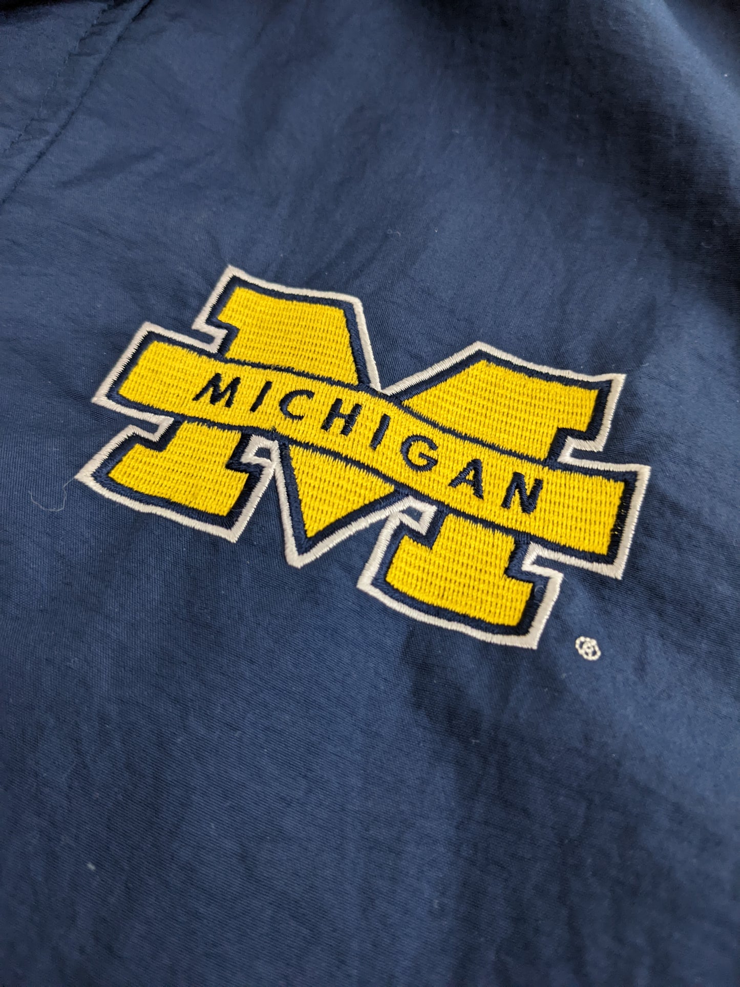 90s Starter Michigan Wolverines NCAA Jacket Navy Yellow M