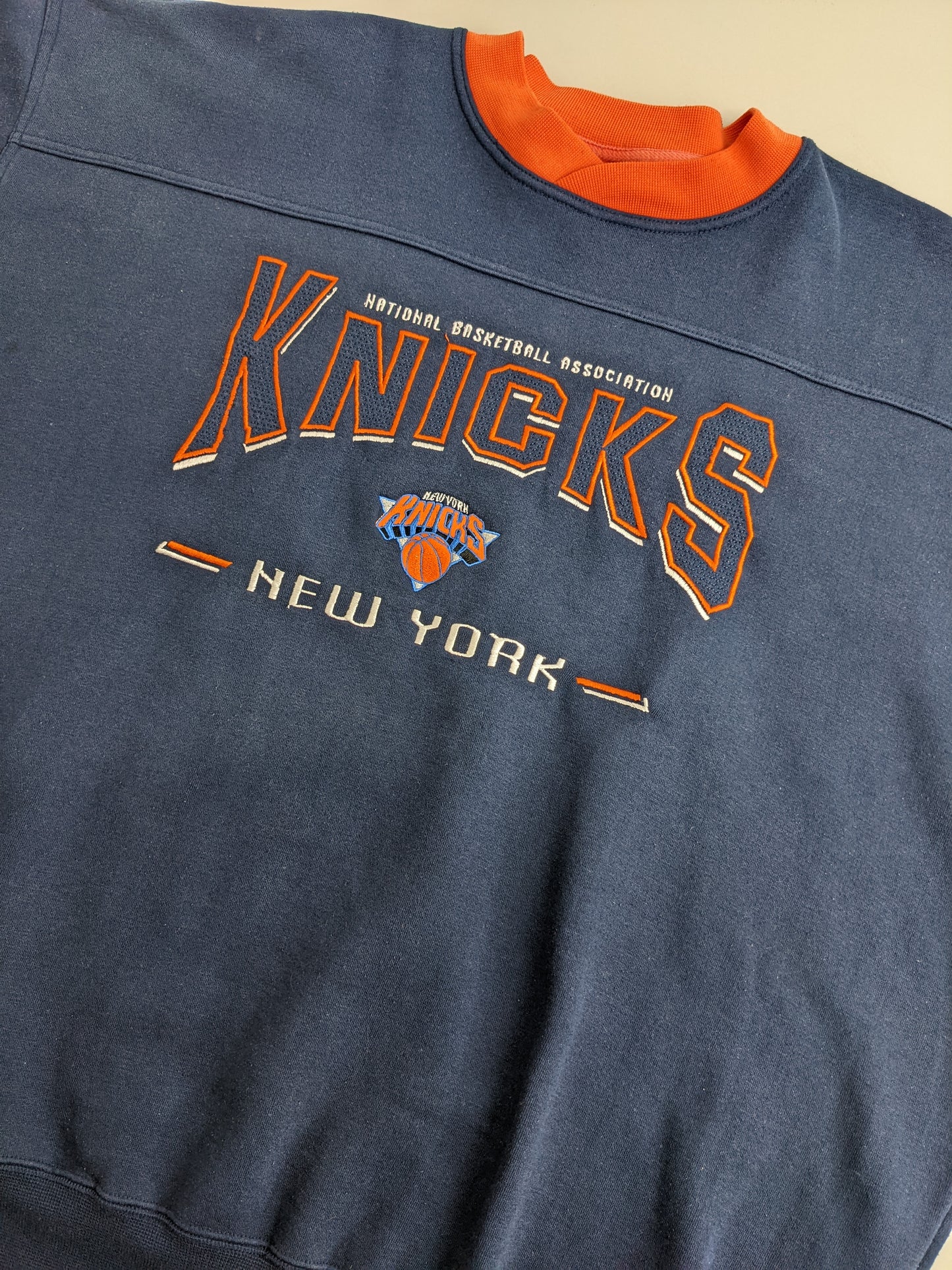 90s Lee Sport New York Knicks NBA Sweatshirt Navy Orange L/XL